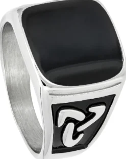 Bijou Brigitte Wasserfester Schmuck|Herrenringe>Herren Ringe - Steel Enamel schwarz, silber