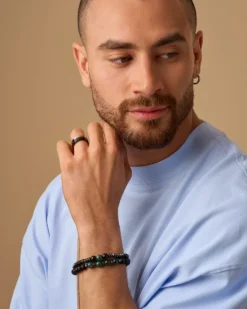 Bijou Brigitte Ring-Sets|Edelstahlschmuck In Silber>Herren Ring-Set - Silver Shadow schwarz, grau, silber