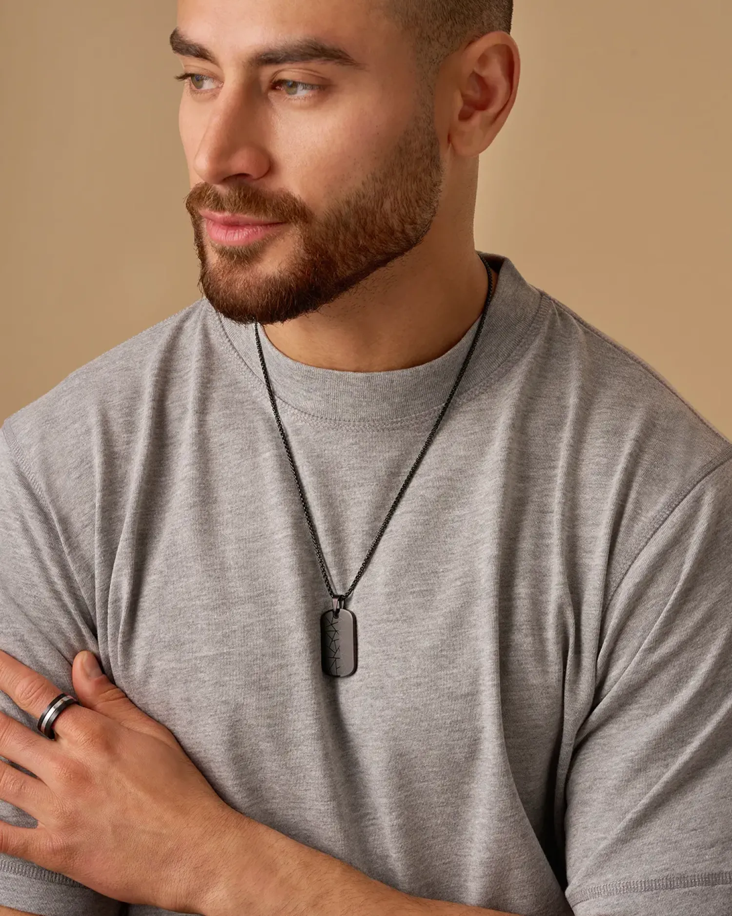 Bijou Brigitte Wasserfester Schmuck|Herrenringe>Herren Ring - Shiny Black schwarz, silber