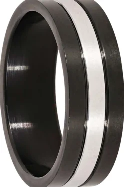 Bijou Brigitte Wasserfester Schmuck|Herrenringe>Herren Ring - Shiny Black schwarz, silber
