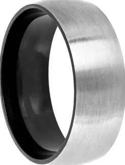Bijou Brigitte Wasserfester Schmuck|Herrenringe>Herren Ring - Steel Classic schwarz, silber