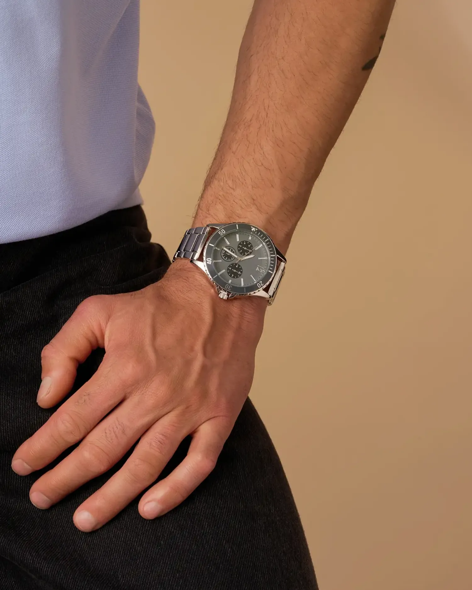 Bijou Brigitte Uhren>Herren Uhr - Classic Grey grau, silber