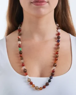 Bijou Brigitte Boho-Schmuck|Bunter Schmuck>Kette - Agate Balls mehrfarbig