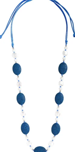 Bijou Brigitte Boho-Schmuck>Kette - Arctic Lava blau