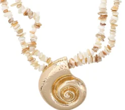 Bijou Brigitte Maritimer Schmuck|Statement-Ketten>Kette - Beige Shell beige, gold
