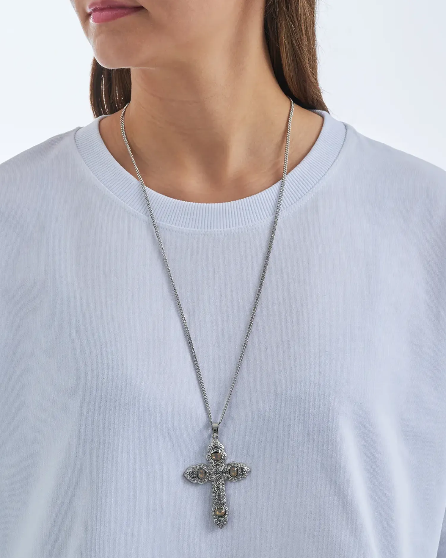 Bijou Brigitte Statement-Ketten>Kette - Big Cross silber