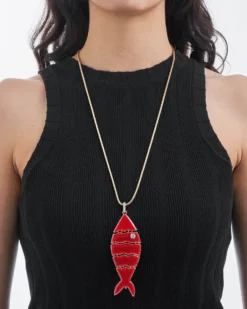 Bijou Brigitte Statement-Ketten|Ketten Gold>Kette - Big Red gold, rot