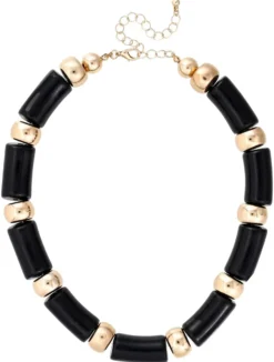 Bijou Brigitte Statement-Ketten|Ketten Gold>Kette - Black Night schwarz, gold