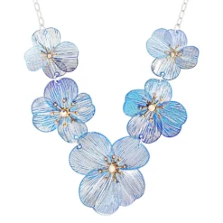 Bijou Brigitte Statement-Ketten|Blumenschmuck>Kette - Blue Blossoms blau