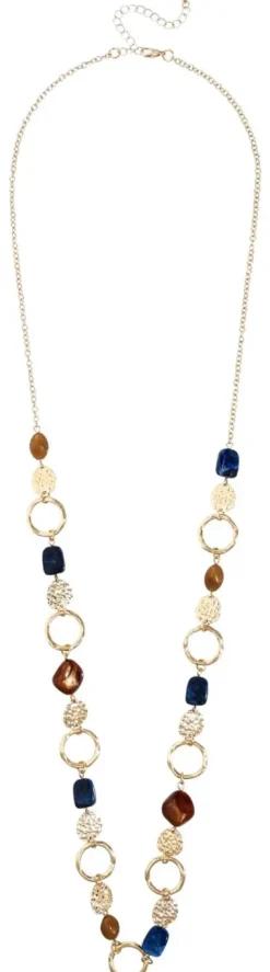 Bijou Brigitte Statement-Ketten|Boho-Schmuck>Kette - Blue Brown braun, gold, blau