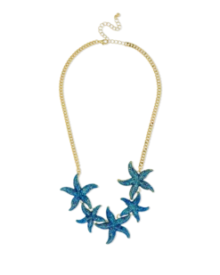 Bijou Brigitte Statement-Ketten|Ketten Gold>Kette - Blue Stars gold, blau
