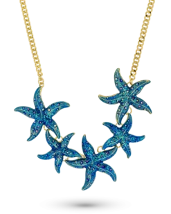 Bijou Brigitte Statement-Ketten|Ketten Gold>Kette - Blue Stars gold, blau