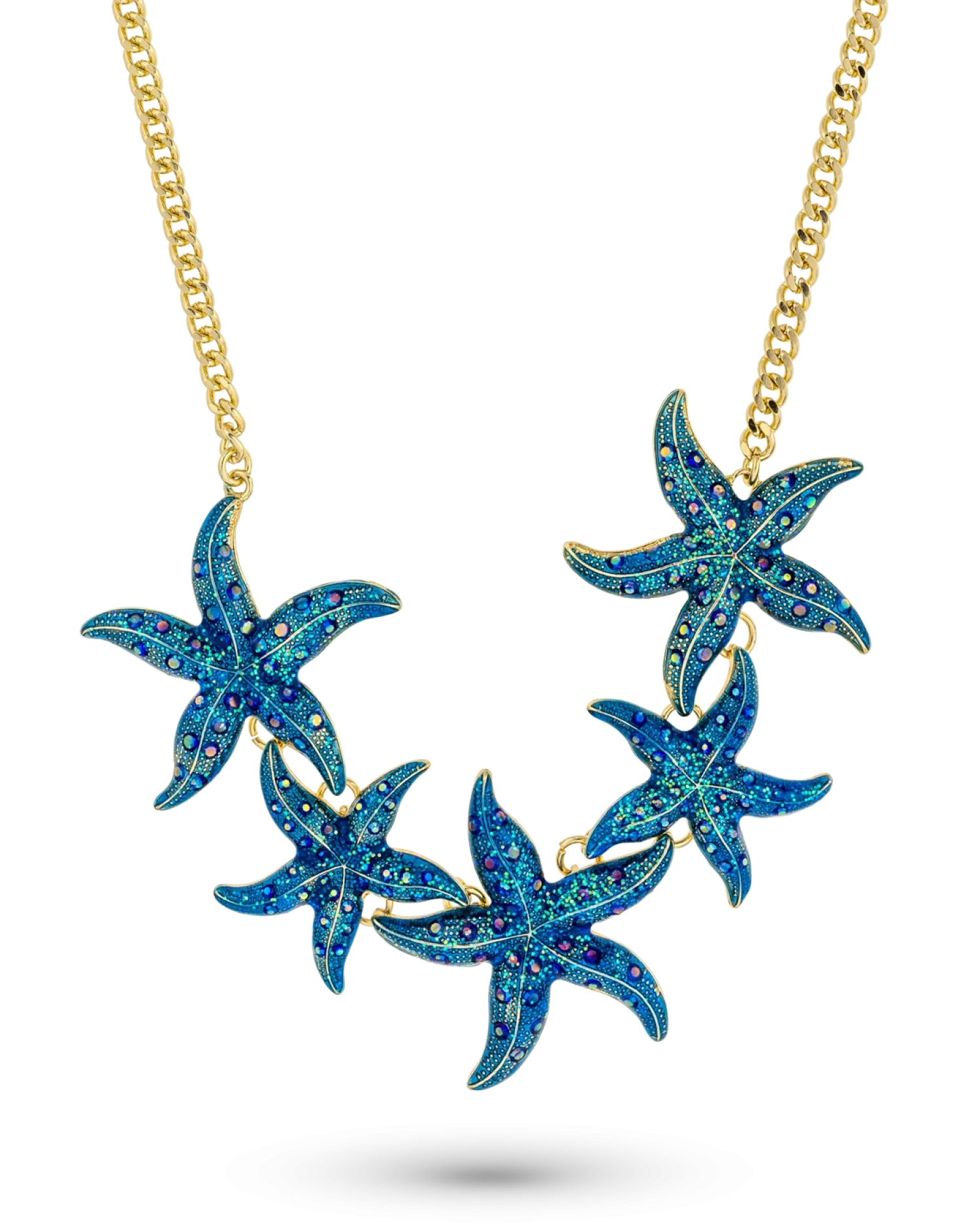 Bijou Brigitte Statement-Ketten|Ketten Gold>Kette - Blue Stars gold, blau