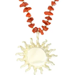 Bijou Brigitte Statement-Ketten|Boho-Schmuck>Kette - Boho Sun gold, rot