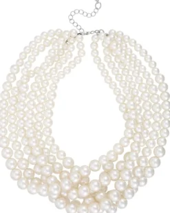 Bijou Brigitte Perlenschmuck|Statement-Ketten>Kette - Braided Pearls weiß