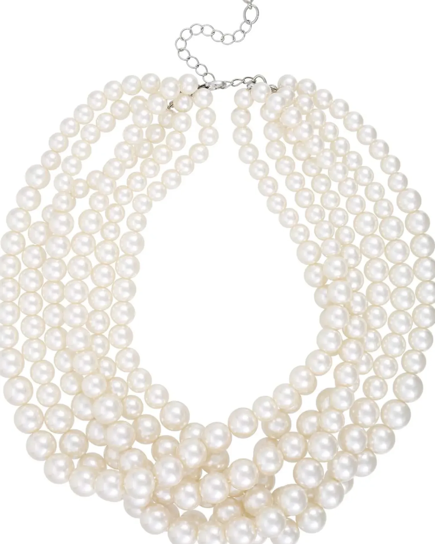 Bijou Brigitte Perlenschmuck|Statement-Ketten>Kette - Braided Pearls weiß