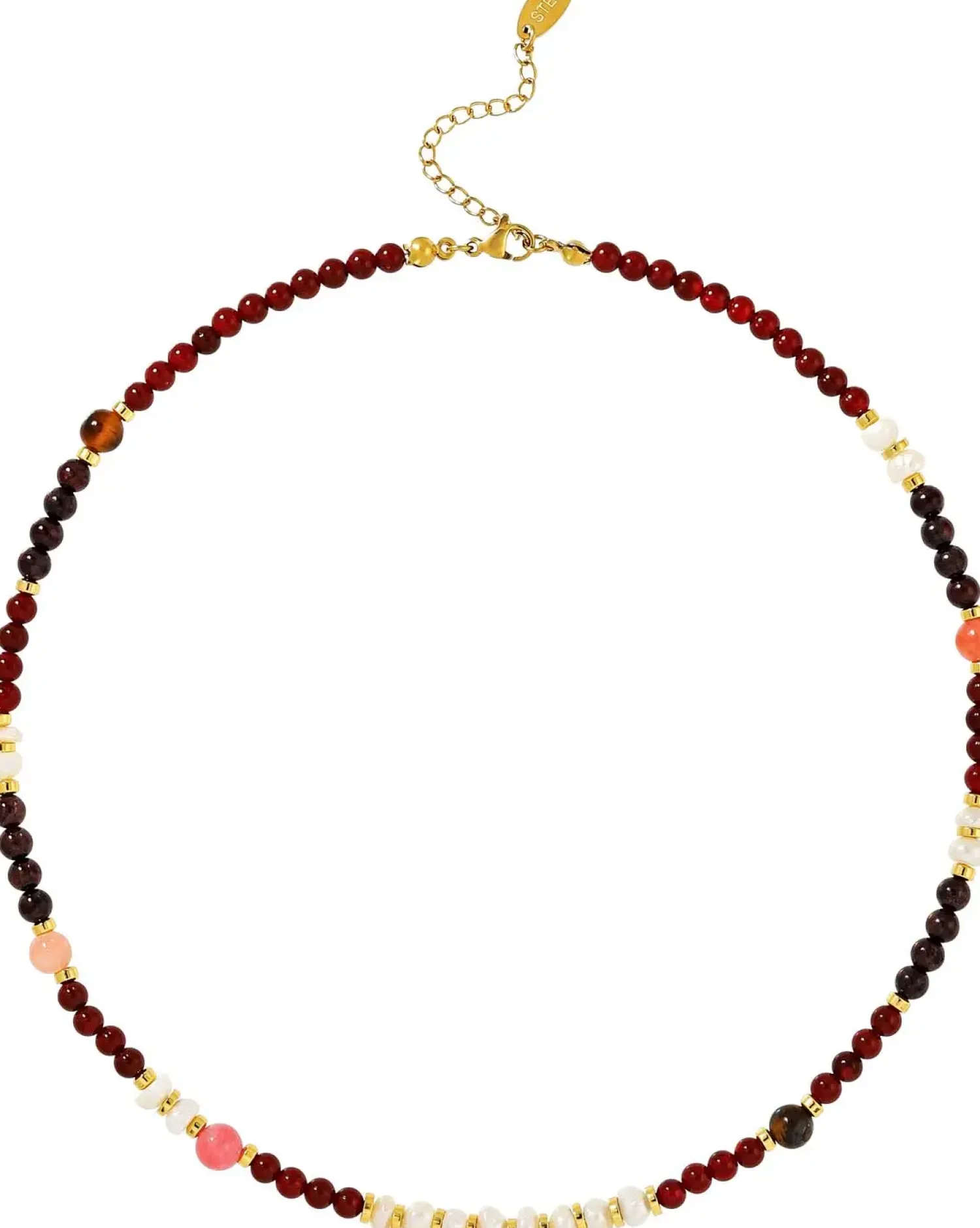 Bijou Brigitte Edelstahlketten|Boho-Schmuck>Kette - Brown Carnelian braun