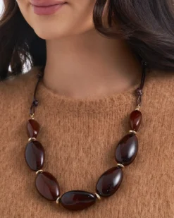 Bijou Brigitte Statement-Ketten>Kette - Brown Circles braun
