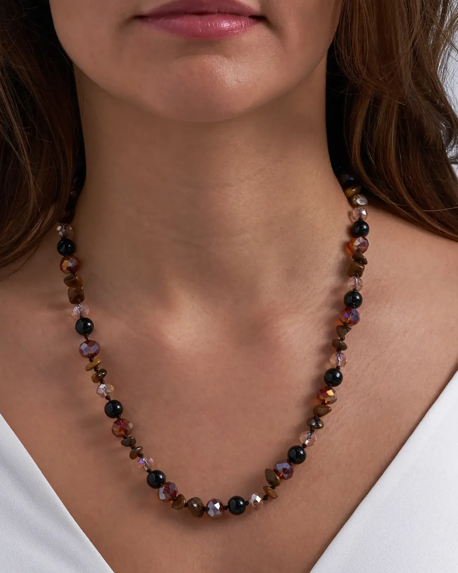 Bijou Brigitte Boho-Schmuck>Kette - Brown Gems braun