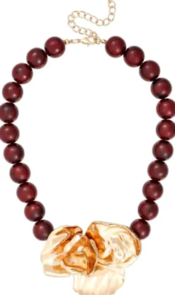 Bijou Brigitte Statement-Ketten|Ketten Gold>Kette - Burgundy Vintage gold, rot