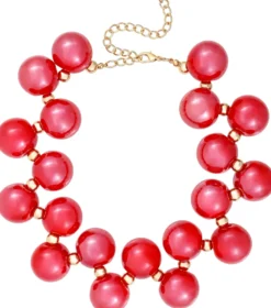 Bijou Brigitte Statement-Ketten>Kette - Cherry Pearls rot