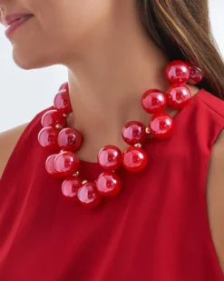 Bijou Brigitte Statement-Ketten>Kette - Cherry Pearls rot
