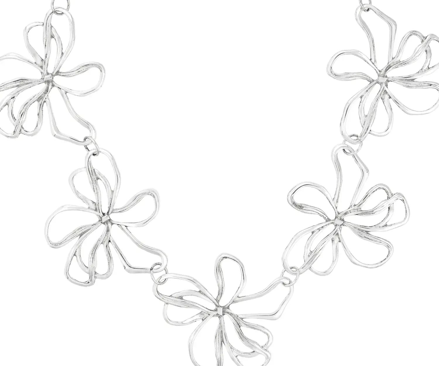 Bijou Brigitte Statement-Ketten|Blumenschmuck>Kette - Chrome Blossom silber