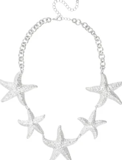 Bijou Brigitte Statement-Ketten|Maritimer Schmuck>Kette - Chrome Stars silber