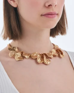 Bijou Brigitte Statement-Ketten|Boho-Schmuck>Kette - Chunky Leaves gold