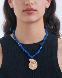 Bijou Brigitte Statement-Ketten|Maritimer Schmuck>Kette - Coastal Gold blau