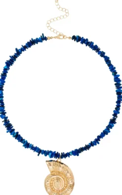 Bijou Brigitte Statement-Ketten|Maritimer Schmuck>Kette - Coastal Gold blau
