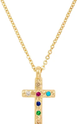 Bijou Brigitte Ketten Gold>Kette - Colorful Cross gold