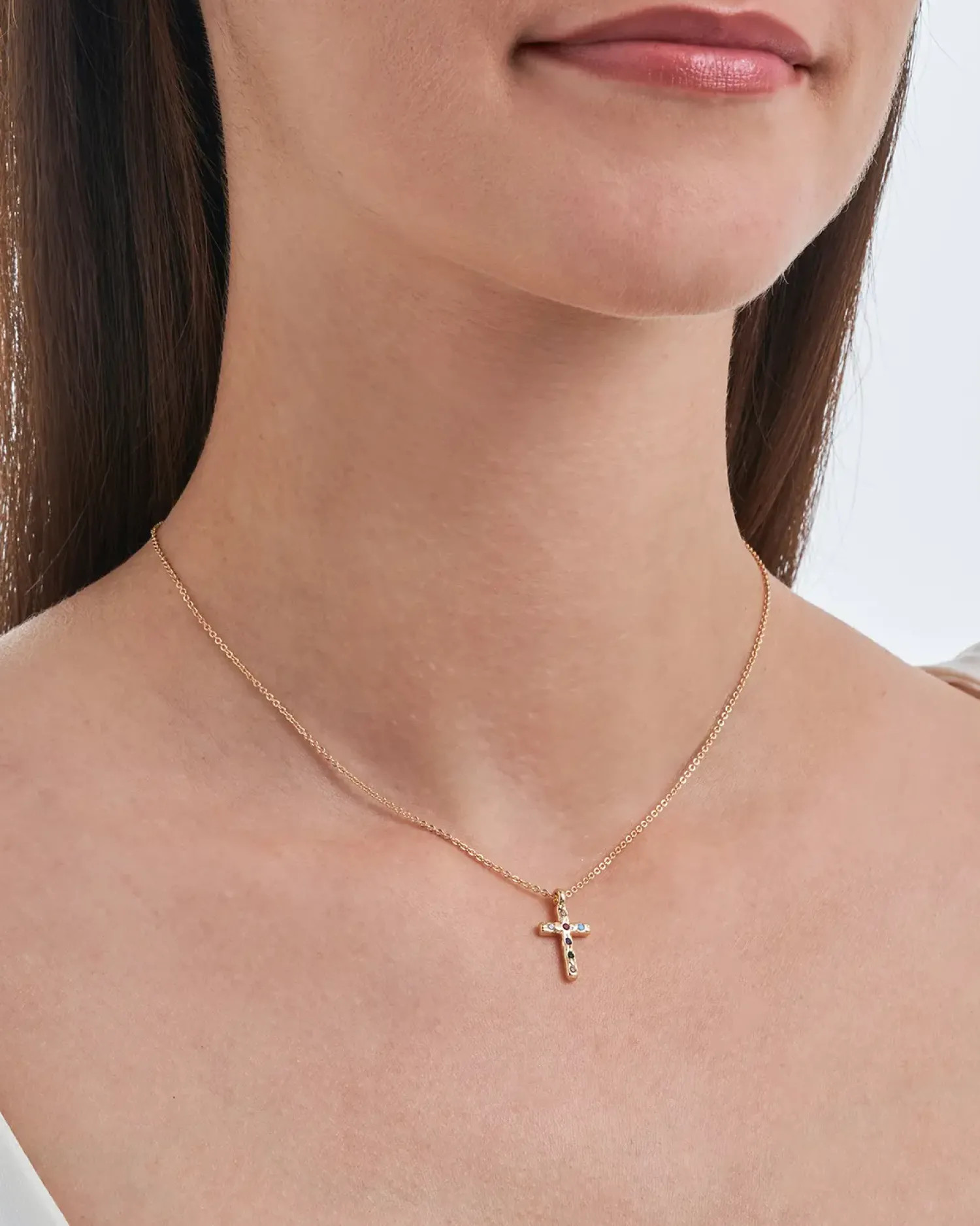 Bijou Brigitte Ketten Gold>Kette - Colorful Cross gold