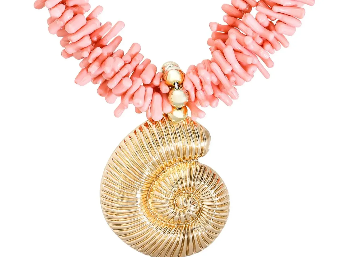 Bijou Brigitte Maritimer Schmuck|Statement-Ketten>Kette - Coral Shell rosa, gold, orange
