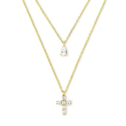 Bijou Brigitte Silver Crystals|Layering-Ketten>Kette - Delicate Cross gold