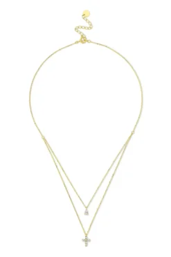 Bijou Brigitte Silver Crystals|Layering-Ketten>Kette - Delicate Cross gold