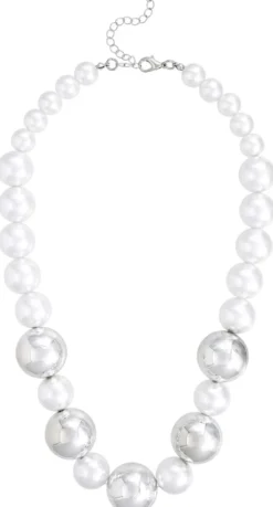 Bijou Brigitte Perlenschmuck|Statement-Ketten>Kette - Elegant Statement weiß, silber