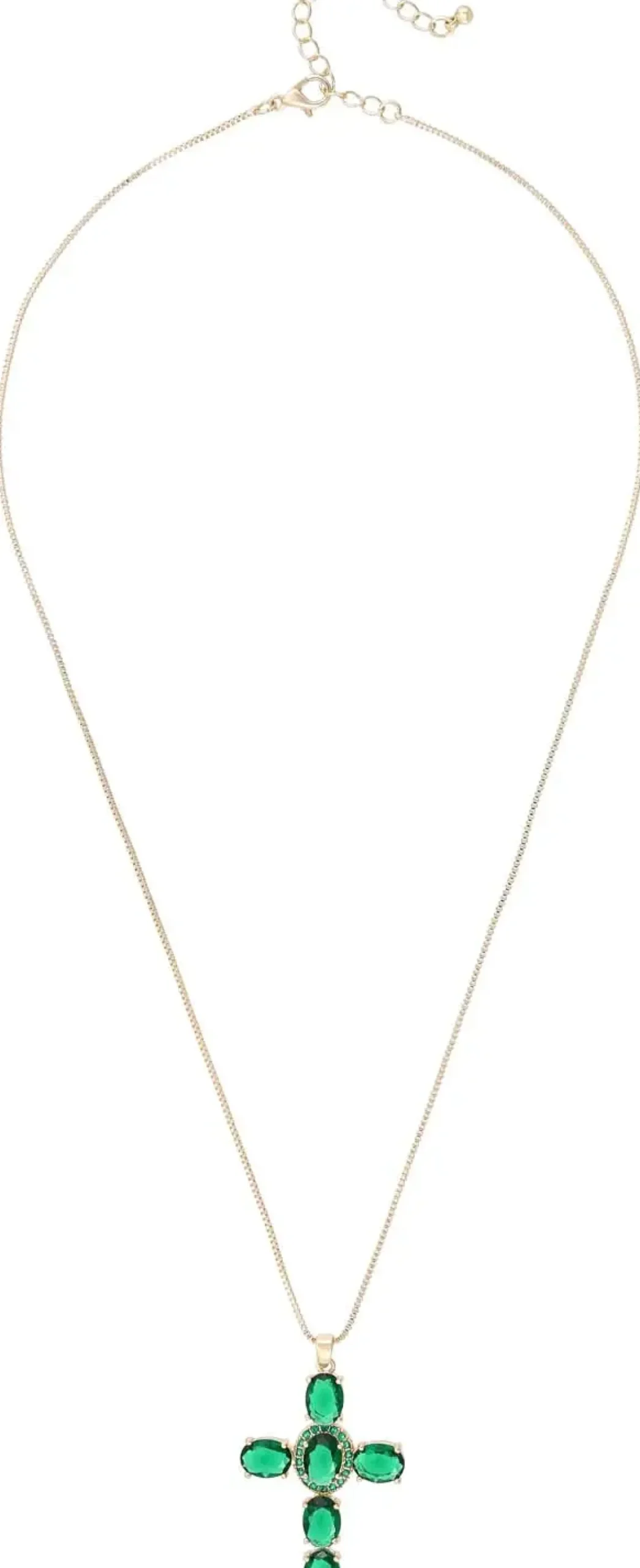 Bijou Brigitte Ketten Gold>Kette - Emerald Cross gold, grün