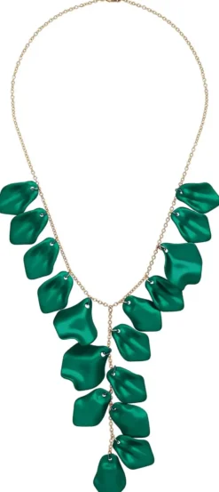 Bijou Brigitte Statement-Ketten|Blumenschmuck>Kette - Emerald Leaves grün