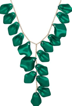 Bijou Brigitte Statement-Ketten|Blumenschmuck>Kette - Emerald Leaves grün