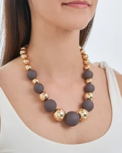 Bijou Brigitte Statement-Ketten|Ketten Gold>Kette - Enchanting Pearls braun, gold