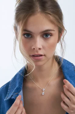Bijou Brigitte Blumenschmuck|Silver Crystals>Kette - Exclusive Pendant silber