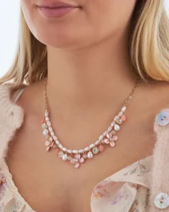 Bijou Brigitte Pastellschmuck|Ketten Gold>Kette - Floral Rose rosa, gold