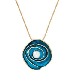 Bijou Brigitte Ketten Gold|Blumenschmuck>Kette - Floral Spiral gold, blau