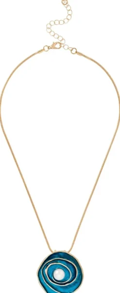 Bijou Brigitte Ketten Gold|Blumenschmuck>Kette - Floral Spiral gold, blau