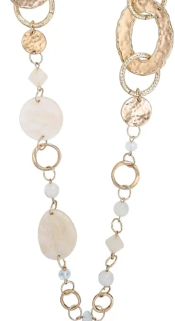 Bijou Brigitte Statement-Ketten|Boho-Schmuck>Kette - Glass Glow gold, weiß