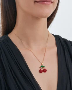 Bijou Brigitte Ketten Gold>Kette - Glitter Cherry gold, rot