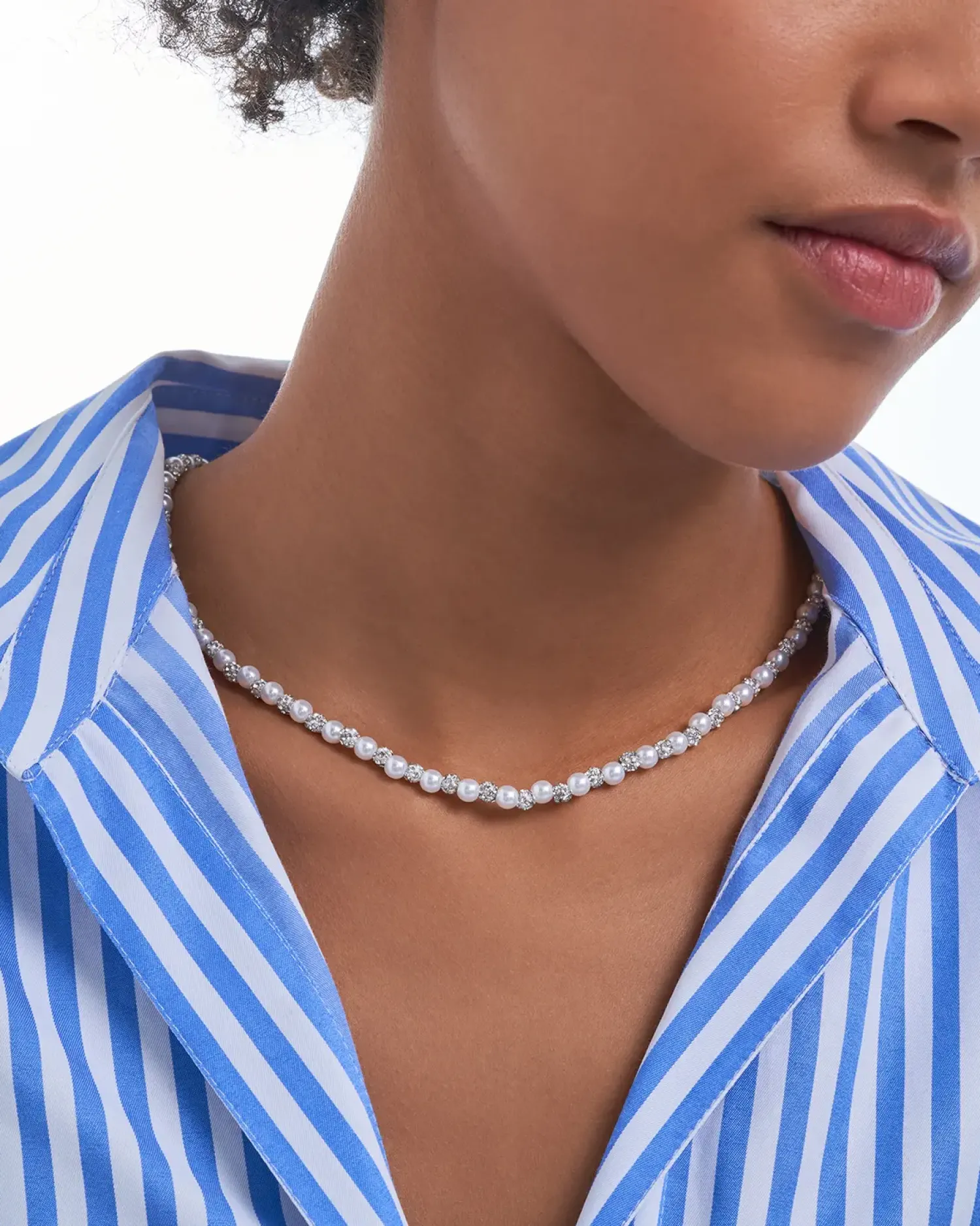 Bijou Brigitte Perlenschmuck|Perlenketten>Kette - Glittering Pearl weiß, silber
