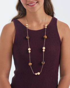Bijou Brigitte Statement-Ketten|Ketten Gold>Kette - Golden Sphere braun, gold