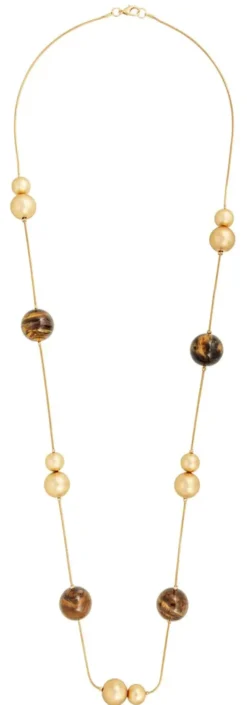 Bijou Brigitte Statement-Ketten|Ketten Gold>Kette - Golden Sphere braun, gold